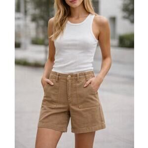 Kut From The Kloth Utility Shorts Brown Tan Size 8